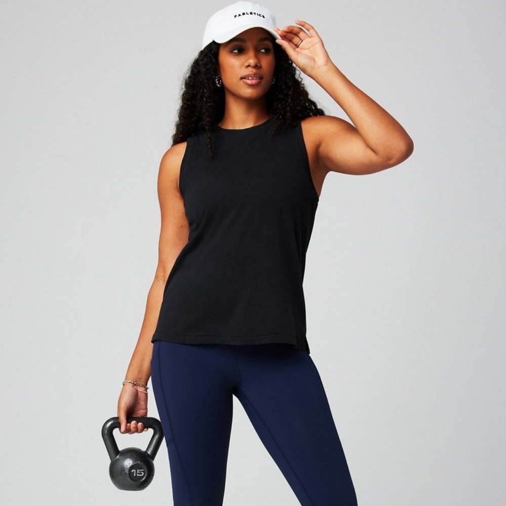 Fabletics 100% Cotton Tank in Black